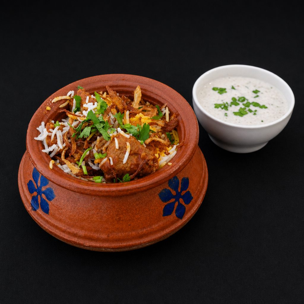 Dum Pukht Lamb Biryani.