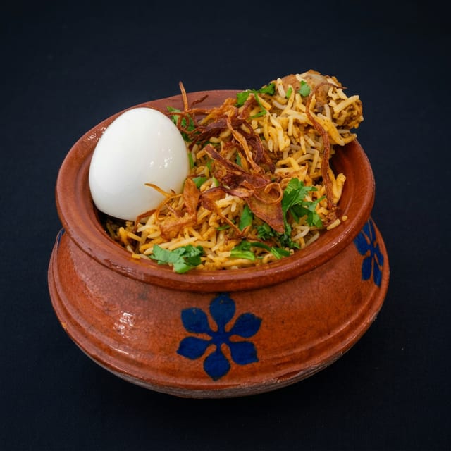 Hyderabadi Chicken Dum Biryani.