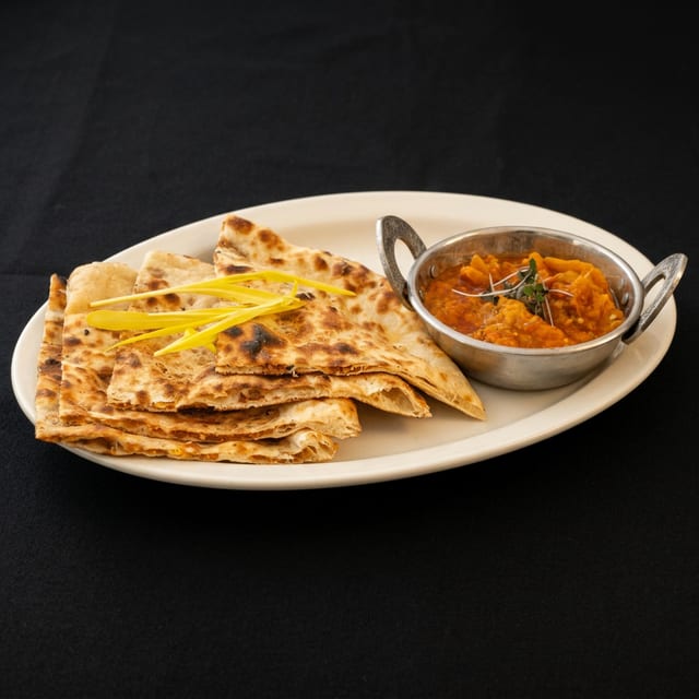 Fig Naan With Spiced Eggplant.